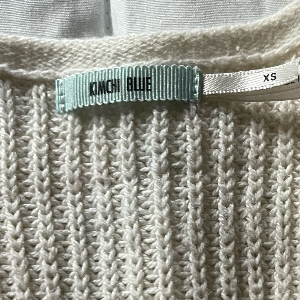 Cream Sleeveless Knit and Pleated Dress - Picture 2 of 3